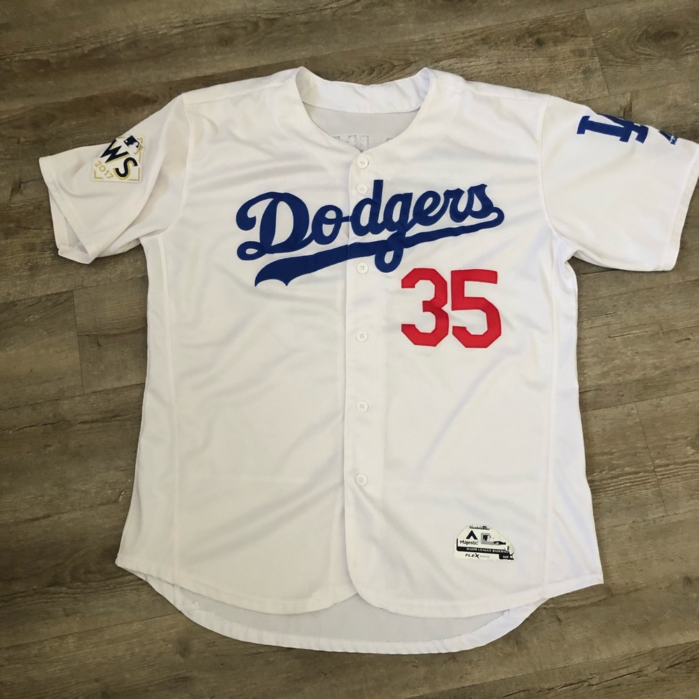 Majestic Cool Base Cody Bellinger #35 World Series White Jersey LA Dodgers Sz XL